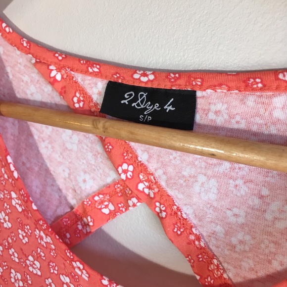 Coral Pink Floral Pattern Fit & Flare Summer Dress - Picture 3 of 7